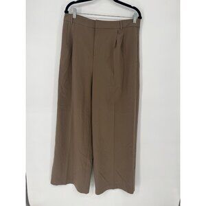 NEW Open Edit Size L Relaxed Elastic Waist Wide Leg Trousers Pants Pockets
